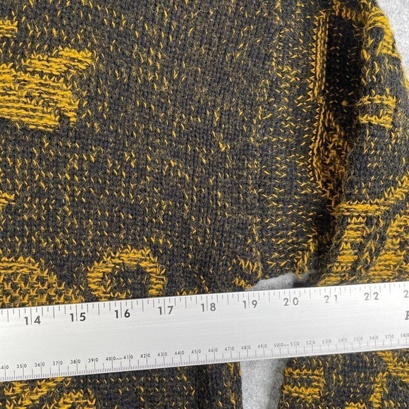 Vintage Adele Knitwear Women's Grandma Sweater Gold Abstract Print Acrylic See - Picture 3 of 7